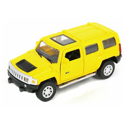 Машинка металлическая Автопанорама Hummer H3, желтый, инерция, масштаб 1:43 машинка металлическая автопанорама 1 43 hummer h3 желтый инерция открываются двери в коробке jb1251268