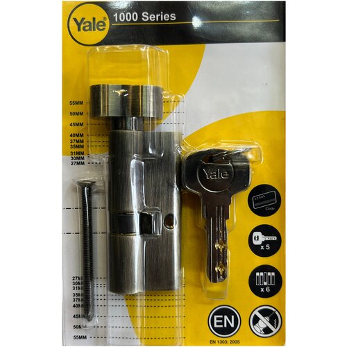 цилиндровый механизм yale 1000 series l70 30 40 ключ ключ бронза Цилиндровый механизм Yale 1000 Series (L70 40в/30) бронза