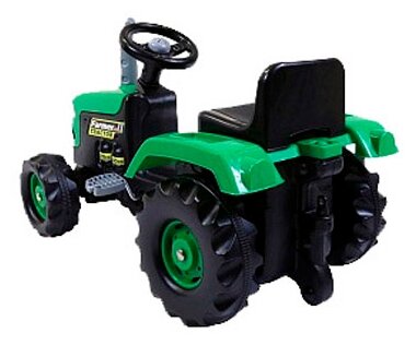 8053 Трактор педальный DOLU с прицепом, клаксон, зеленый 143х45х53