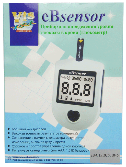 Тест-полоски Ебсенсор (eBsensor) №50 - 3 упаковки + глюкометр (без комплектации)