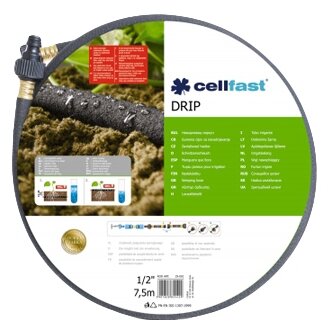 Сочащийся шланг DRIP 1/2" 7,5 м Cellfast 19-001N