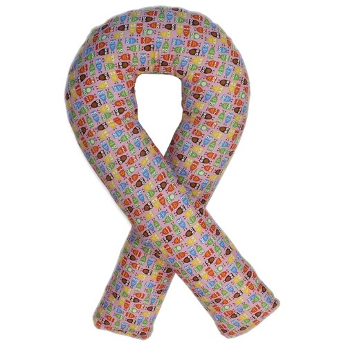 фото Подушка body pillow для беременных u холлофайбер, с наволочкой из хлопка розовый в совятах