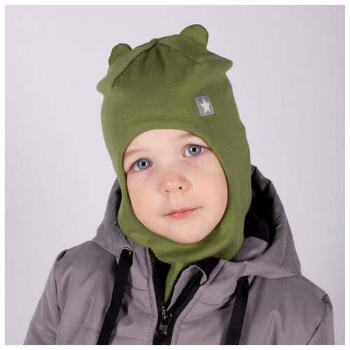 HOH LOON Шапка-шлем детский, цвет хаки, размер 46-50