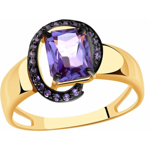 фото Золотое кольцо александра кл2596-9ск-си с фианитом и александритом diamant-online