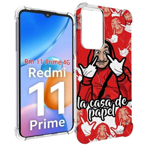 Чехол MyPads комикс-бумажный-дом для Xiaomi Redmi 11 Prime 4G задняя-панель-накладка-бампер