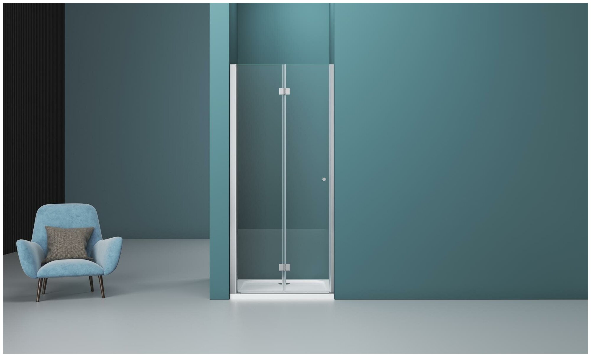 фото Душевая дверь BelBagno Albano 80 см прозрачное стекло профиль хром