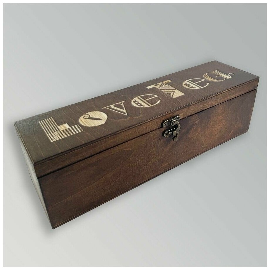 Коробка органайзер для чайных пакетиков из дерева с крышкой - 84 - фотография № 1