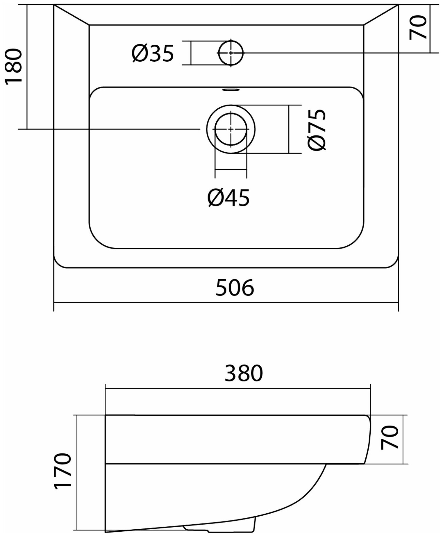 Умывальник меб Тигода 50 1/отв 1/вел Сантек 1.WH30.2.128 - фотография № 10