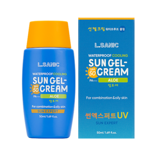 L. Sanic Гель-крем для лица солнцезащитный с алоэ - sun expert aloe gel-cream spf 50/pa++++, 50мл солнцезащитный гель крем для лица sun expert aloe waterproof cooling sun gel cream spf50 pa 50мл