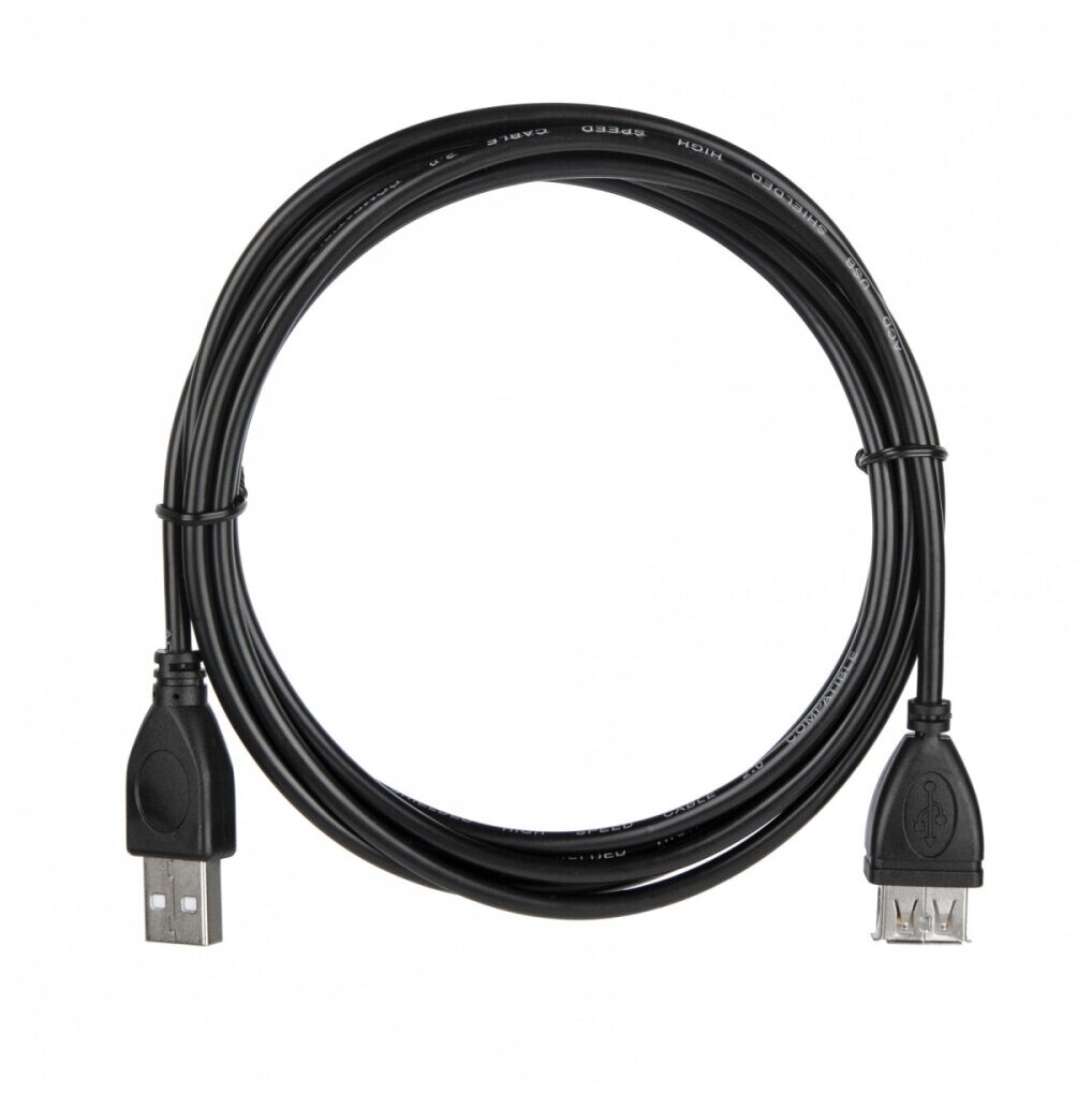 Кабель ACD [ACD-U2AAF-20L] USB 2.0, A male - A feмale, ТТХ: (7/0.12BC+PE)*1P+(7/0.12BC+PE)*2C+7/0.12BC+AL+PVC OD4.0, Черный, 2м (742057) ACD-U2AAF-20L