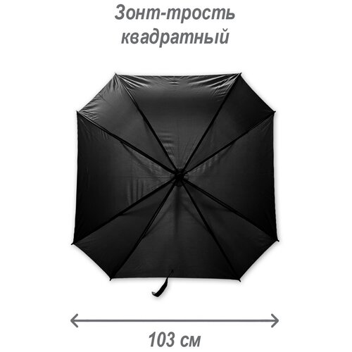 фото Зонт-трость полуавтомат, черный фабрика зонтов