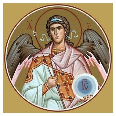 Освященная икона на дереве ручной работы - Ангел (на Царские врата), 20x20x3 см, арт Ид4539