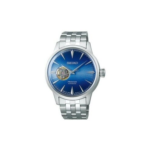 Наручные часы SEIKO Presage, серебряный, синий