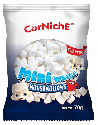 Маршмеллоу Мини белый (Marshmallows White) 70 г зефир - фотография № 1