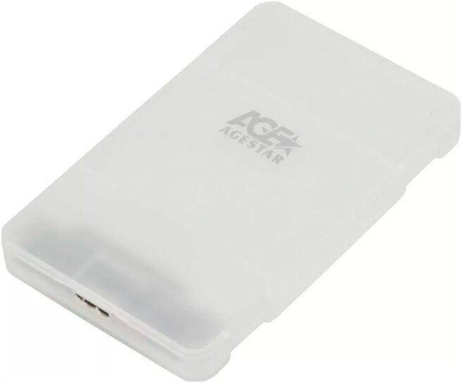 Внешний корпус для HDD/SSD AgeStar 3UBCP1-6G SATA USB3.0 пластик белый 2.5"