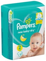 Pampers подгузники New Baby Dry 2 (4-8 кг) 17 шт.