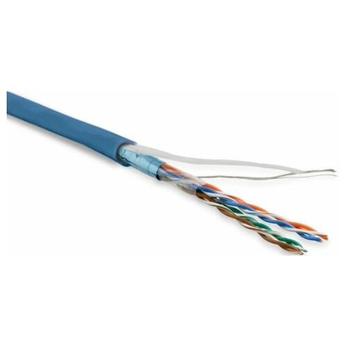 Кабель витая пара F/UTP 5e кат. 4 пары Hyperline FUTP4-C5E-P26-IN-LSZH-BL-100 26AWG(7x0.16 мм), медь, многожильный (stranded), внутренний, LSZH, нг(C) витая пара в катушке экранированная hyperline futp4 c5e p26 in lszh bk 100 100м катушка