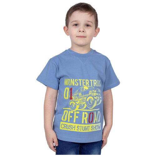 фото Футболка basia, размер 116-60, серый, голубой