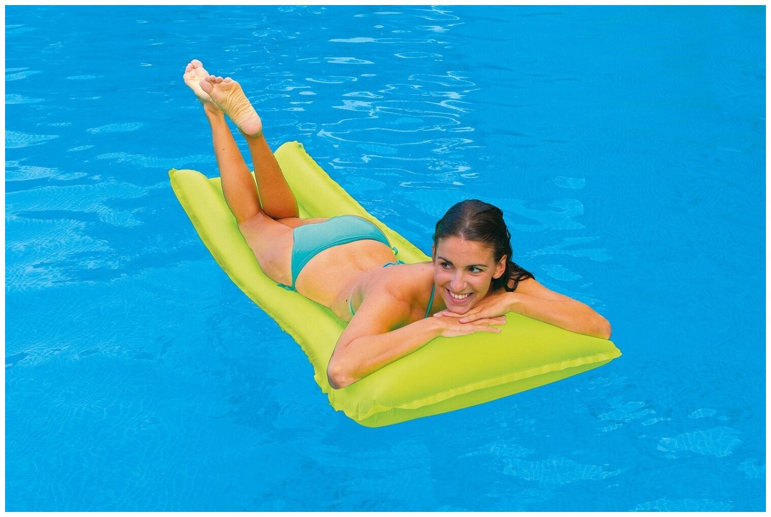 Надувной матрас для плавания Neon Frost Air Mats 183х76 см, одноместный, желтый матовый, до 100 кг, от 8 лет, без насоса, Intex 59717