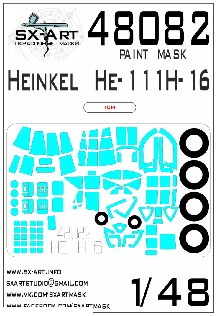 48082SX Окрасочная маска He-111H-16 (ICM)