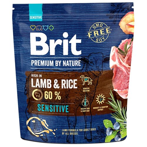 фото Сухой корм для собак Brit Premium by Nature ягненок 1 кг