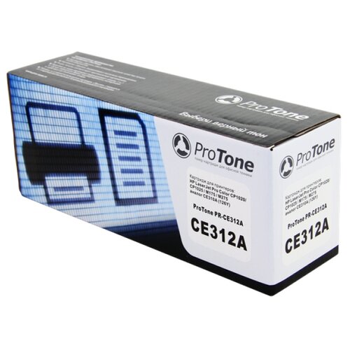 Картридж ProTone Pr-CE312A, 1000 стр, желтый драм картридж pl ce314a 029 126a для принтеров hp color laserjet pro m175 m175a m175nw m275 m275nw cp1020 cp1025 cp1025nw canon lbp 7018 lbp 7010 black cyan magenta yellow drum bk 14000 c m y 7000 копий profiline