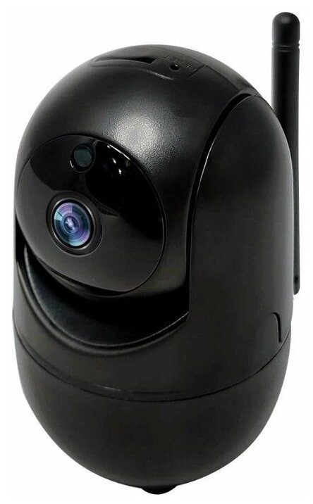 Видеоняня поворотная 360 градусов / Камера видеонаблюдения с Wi-Fi и двусторонней аудио связью черная