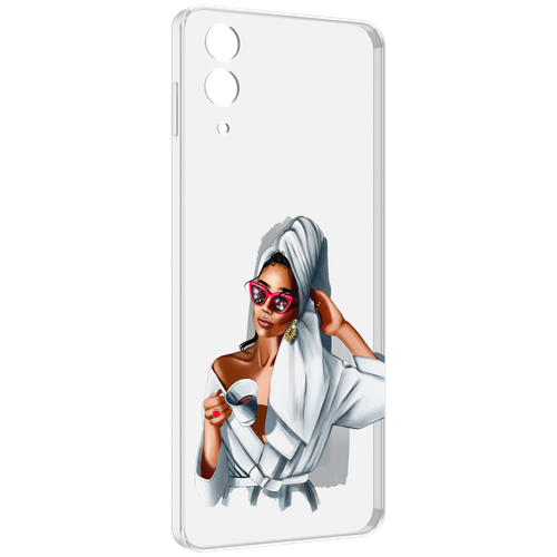 Чехол MyPads Девушка в белом халате женский для Samsung Galaxy Z Flip 4 (SM-F721) задняя-панель-накладка-бампер