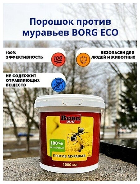 Порошок против муравьев BORG Эко 1000 мл - фотография № 3