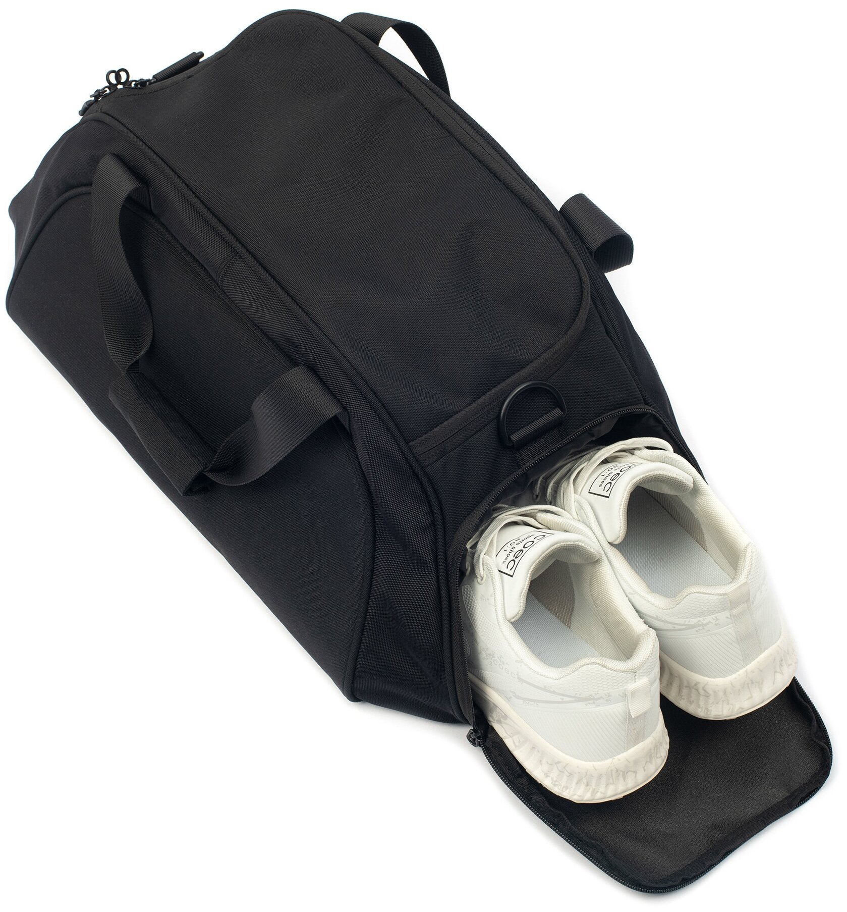 Женская мужская спортивная сумка для фитнеса, дорожная, для путешествий, черная - фотография № 5