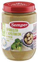 Пюре Semper брокколи с кроликом и рисом (с 9 месяцев) 190 г, 1 шт