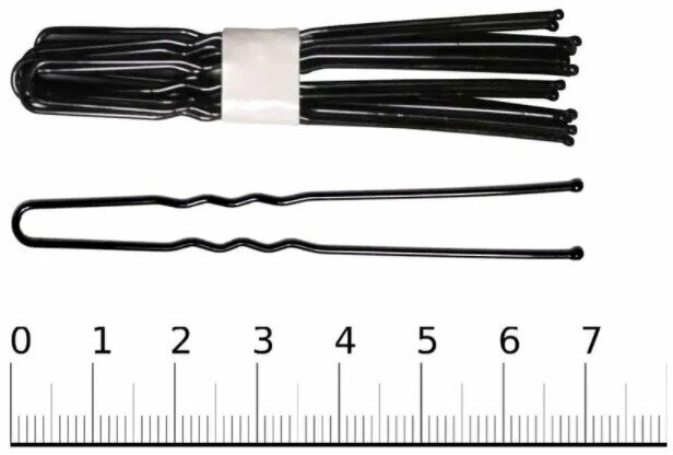 BERIOTTI / Набор шпилек для волос 50 штук, длина 6 см, черные - фотография № 9