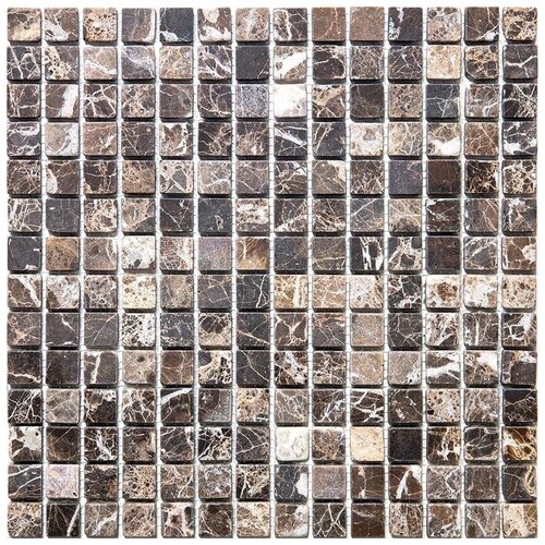 Мраморная мозаика Natural Mosaic M022-20T-(Emperador-Dark) коричневый квадрат матовый