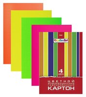 Цветной картон гофрированный Creative Set Hatber, A4, 4 л., 4 цв.