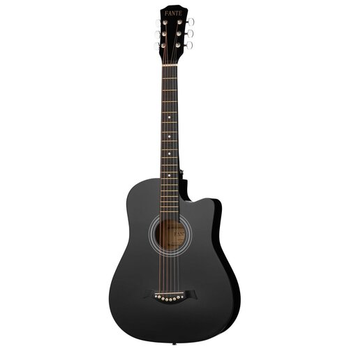 FT-D38-BK Акустическая гитара, с вырезом, черная, Fante вестерн гитара fante ft d38 rds без звукоснимателя sunburst