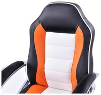 Компьютерное кресло COSTWAY HW52440 , обивка: искусственная кожа , цвет: черный/белый/оранжевый