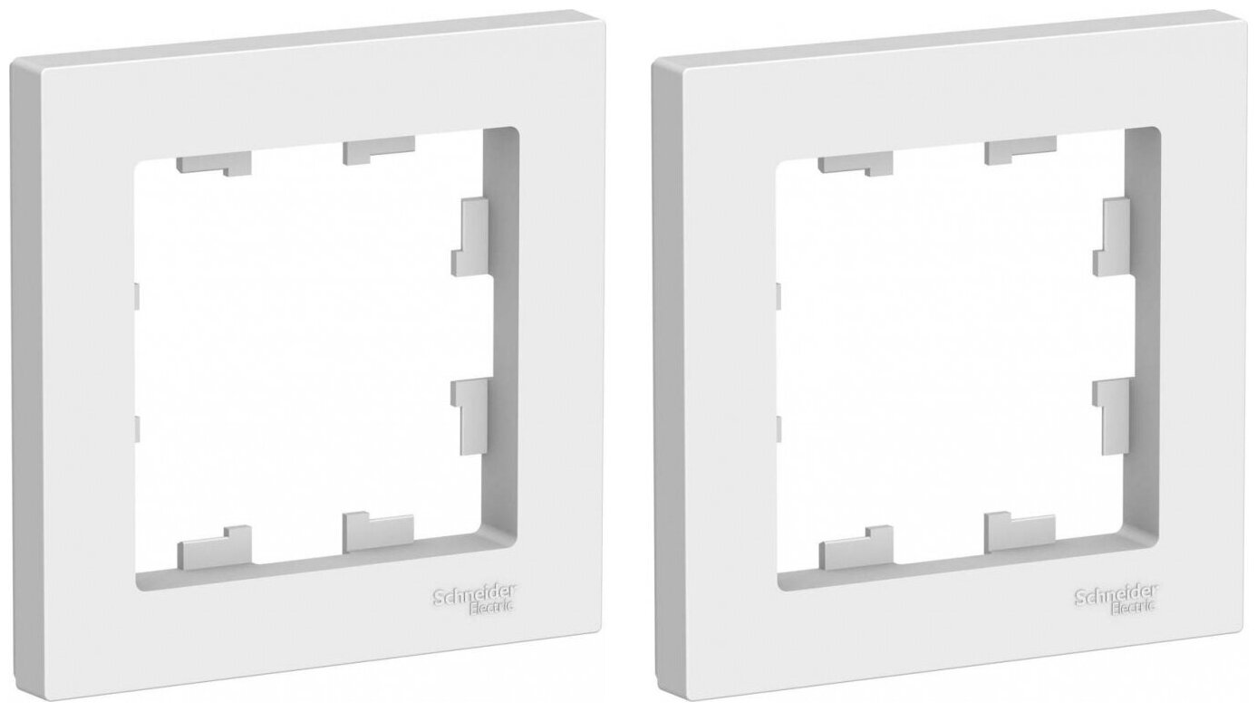 Рамка Schneider Electric AtlasDesign одноместная универсальная белая (комплект из 2 шт.)