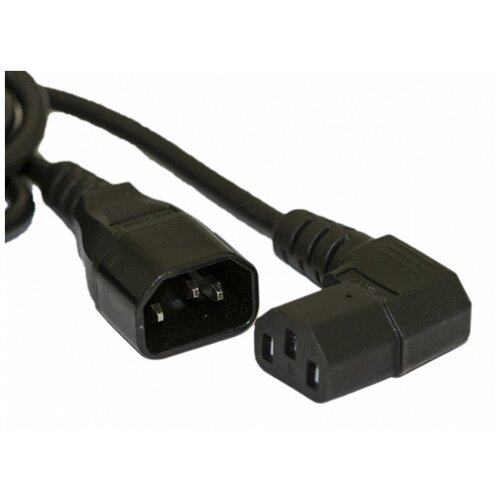 Кабель питания Hyperline IEC-320-C14 - IEC-320-C13, 1м, Hyperline (PWC-IEC13A-IEC14-1.0-BK)