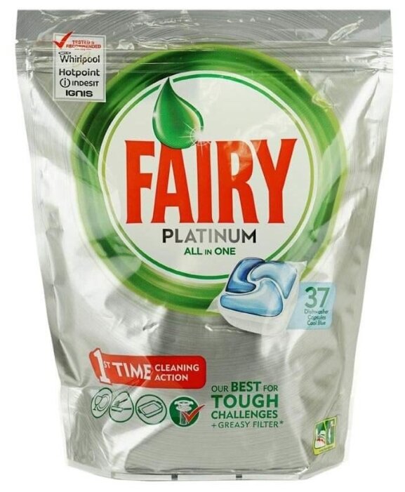 Fairy Platinum All in 1 капсулы (Cool blue) для посудомоечной машины