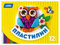 Пластилин LORI Детский, 12 цветов (Пл-017)