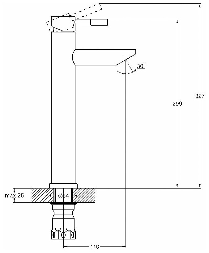 Высокий смеситель для умывальника Solone EZA1-C090, раковины, кран для раковины в ванную, цвет: хром