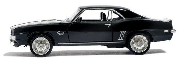 Машина металлическая CHEVROLET CAMARO SS, 1:32, открываются двери, инерция, цвет чёрный