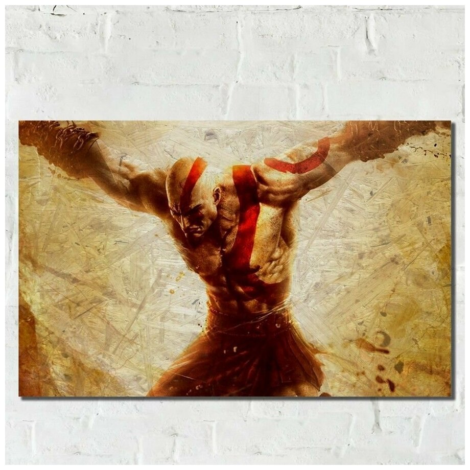 Картина интерьерная на рельефной доске рисунок ОСП игра God Of War Восхождение - 11664