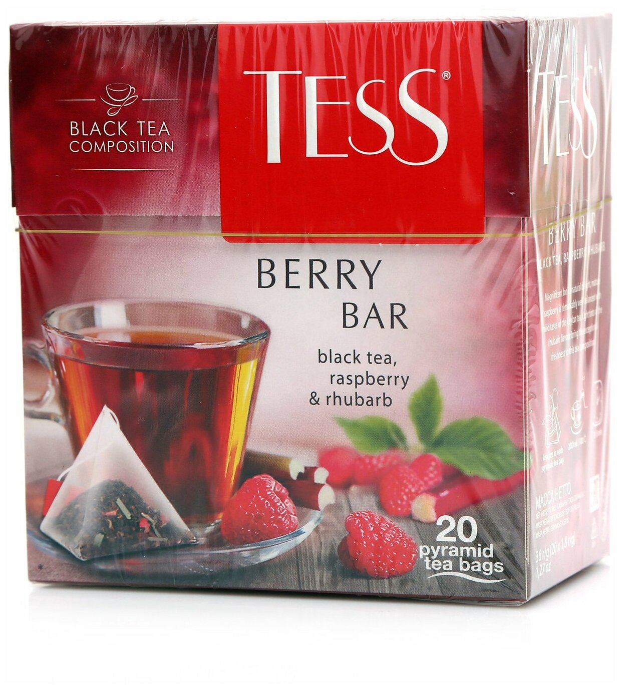Чай черный Tess Berry Bar 1,8г х 20 пак/пирамидки - фотография № 5