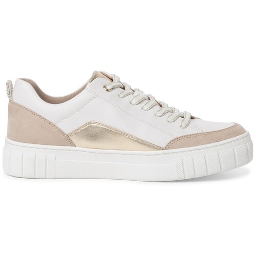 фото Кеды женские marco tozzi; цвет белый/бежевый; размер 39