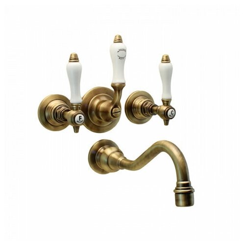 Смеситель для ванны встроенный в стену на 4 отверстия BELLOSTA EDWARD LEVER 05-0800/2/L бронза