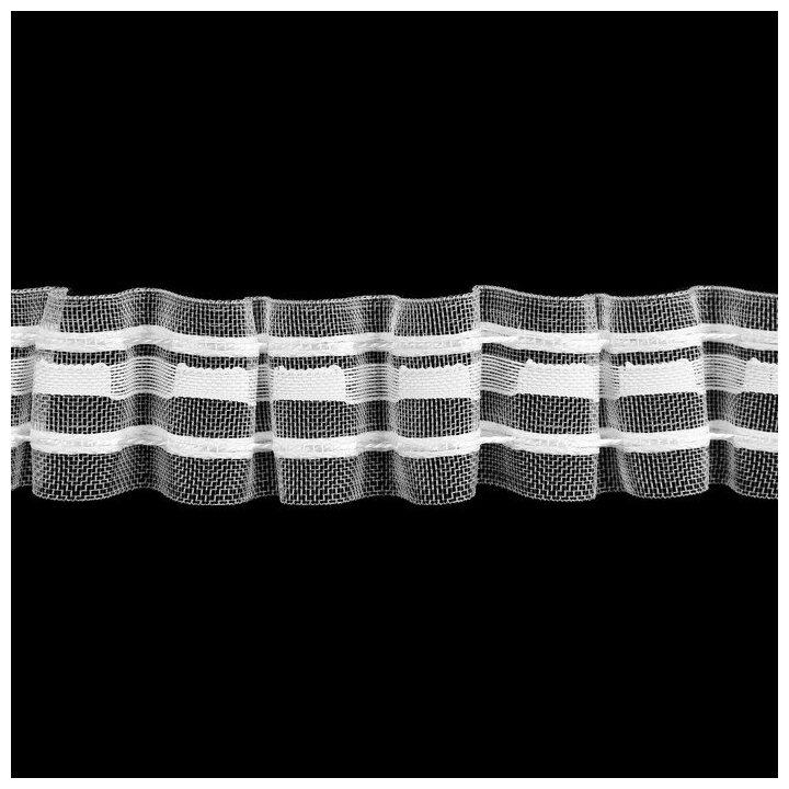 Шторная лента органза 3 см 3 ± 1 м цвет прозрачный/белый
