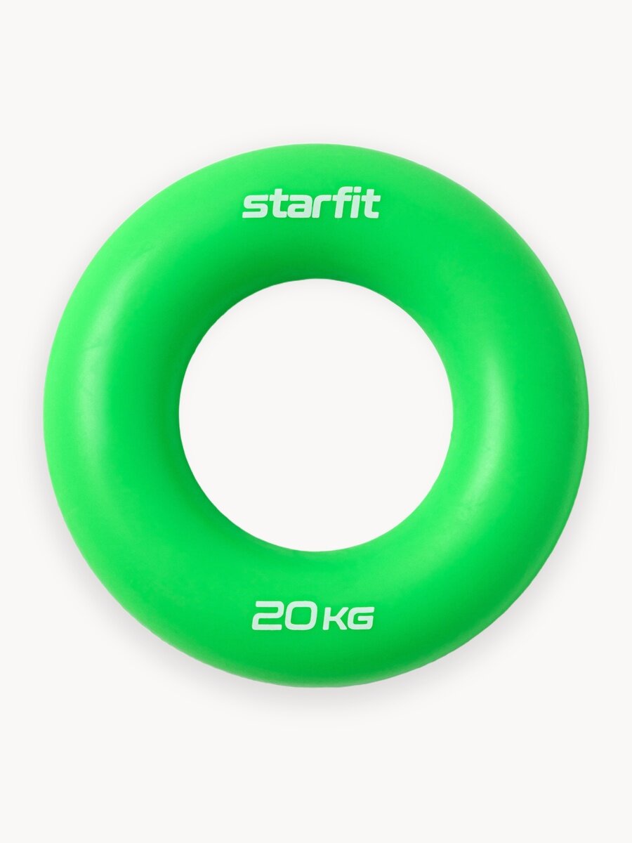 Эспандер кистевой STARFIT ES-404 кольцо, силикогель, d=8,8 см, 20 кг, зеленый