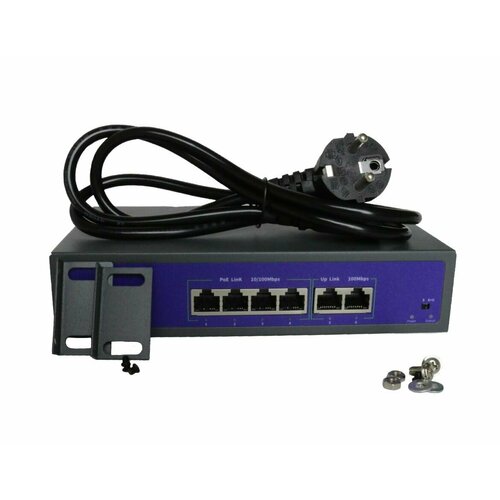 PoE Коммутатор ART-104 6 портов 4 с PoE 2RJ45UpLink 78Вт 350000₽