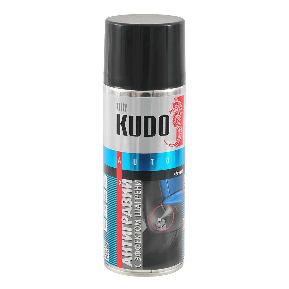 Антигравий KUDO черный с эффектом шагрени 520 мл KU-5225